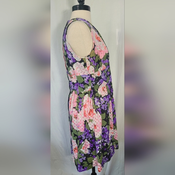 Vintage 70s California Sleeveless Spring Floral and Gold Lurex Maxi Dress S - Picture 6 of 10